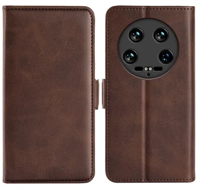 Productafbeelding van MobyDefend Hoesje - Geschikt voor Xiaomi 14 Ultra  -  Luxe Wallet Book Case (Sluiting Zijkant) - Bruin
