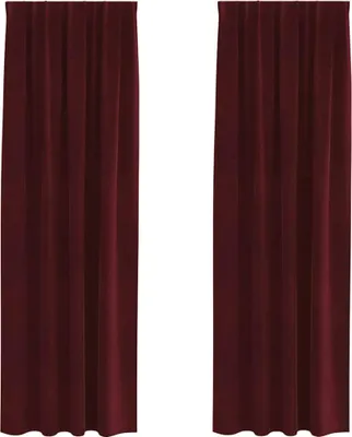 Produktbild von vidaXL Verdunkelungsvorhänge 2 pcs Weinrot 140 x 225 cm Samt