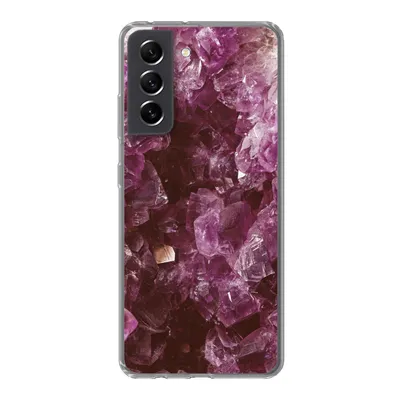 Produktbild von MuchoWow® Handyhülle Schutzhülle Hülle für Samsung Galaxy S21 FE Edelsteine - Amethyst - Kristalle und Edelsteine Silikon Softcase Handy Hülle - Mobiltelefonhülle
