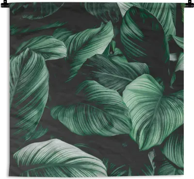 Produktbild von MuchoWow® Wandteppich Wandbehang Dschungel - Blätter - Tropisch - Pflanzen - Natur 90x90 cm Tapisserie Dekoration Wandtuch - Wandaufhänger