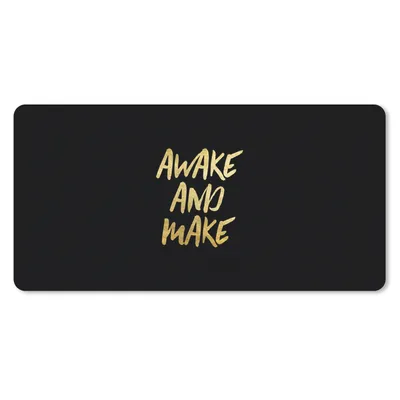 Produktbild von MuchoWow® Schreibtischunterlage Zitat - Kreativ - Gold - Schwarz 80x40 cm - XXL Mauspad - Gaming Mauspad