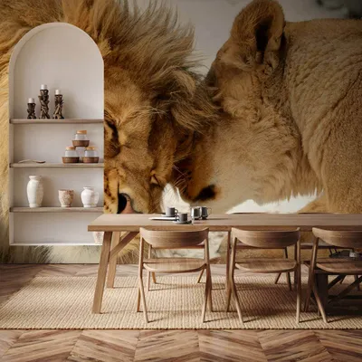 Produktbild von Vlies Fototapete - Lion Tenderness 350x256 cm Tiere g-B-0034-a-c