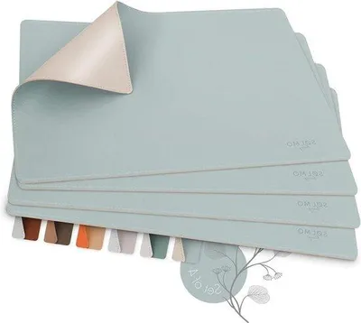 Produktbild von Famanu Platzsets hitzebeständig - 4-teilig - himmelblau silber