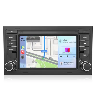 Obrázok produktu pre Hexinex Android 7-palcové autorádio s Carplay pre modely Audi A4 (2000-2008), S4 (8E, 8H, B6, B7) s Wi-Fi, GPS navigáciou, ovládaním na volante (SWC), Bluetooth, FM rádiom, RDS, 2DIN, USB portom (1+32GB)