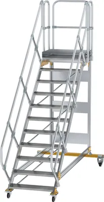 Produktbild von MUNK Plattformtreppe fahrbar 45° Stufenbreite 800mm 11 Stufen