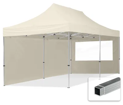 Produktbild von TOOLPORT 3x6m Aluminium Faltpavillon, inkl. 2 Seitenteile, creme
