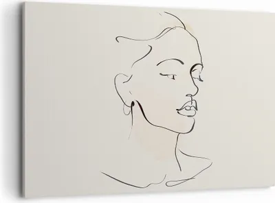 Produktbild von Bild auf Leinwand - Leinwandbild - Einteilig - Frau Zeichnung Linie - 120x80cm - Wand Bild - Wanddeko - Wandbilder - Leinwanddruck - Bilder - Wanddekoration - Leinwand bilder - AA120x80-5046