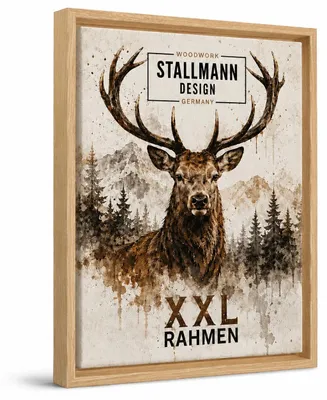 Produktbild von Stallmann Design XXL Schattenfugenrahmen 60x150 cm | Farbe: Pinie | Zerlegter Leer-Rahmen für Leinwände auf Keilrahmen | mit Montagezubehör | ohne Glas und Rückwand
