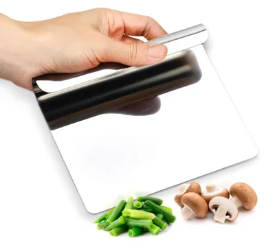 Productafbeelding van Vielzijdige keukenhulp van RVS, 12x14 cm - Groentenschop, spatel, lepel