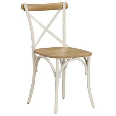 Image de vidaXL Chaises de salle à manger 4 pcs. Blanc Mango massif