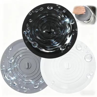 Image de Bouchons de vidange universels, lot de 3 bouchons en silicone : bouchon de baignoire, bouchon d'évier de cuisine, bouchons pour baignoires, douches, lavabos et éviers (15,5 cm)