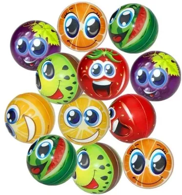 Immagine prodotto di Palla di frutta con faccina sorridente 10 cm