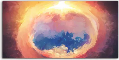 Produktbild von Coloray Acrylbild 120x60  Wandbild Acrylbilder Feuer Licht Wolke Malerei Fantasie