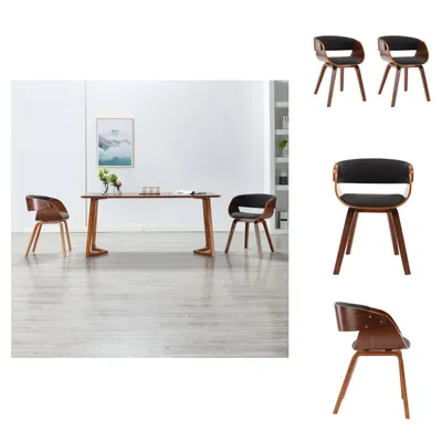 Image de vidaXL Chaises de salle à manger 2 pcs. Gris Bois courbé et Tissu - Chaises de salle à manger