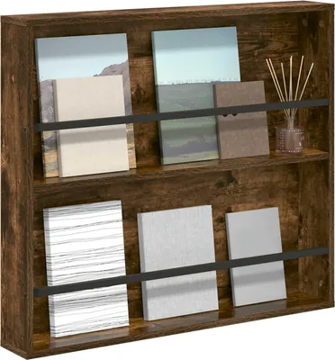 Produktbild von Eleganter Möbel Magazinregal Geräucherte Eiche 80 x 12 x 70cm Holzwerkstoff - CJG586008 - Zeitungsständer