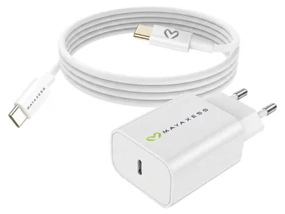 Immagine prodotto di Mayaxess, alimentatore da 20 W per Galaxy S20 + cavo USB-C da 1 m, bianco