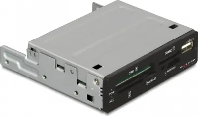 Produktbild von DeLOCK 91674 43-in-1 Kartenleser - USB 2.0 - Intern - CompactFlash Type II, Microdrive, SD, SDHC, miniSD, MultiMediaCard (MMC), MultiMediaCard (MMC), MMCplus, xD-Picture Karte, xD-Picture Karte (Typ M), ... - 1 Total Number of USB Ports - 1 Number of USB 2.0 Ports
