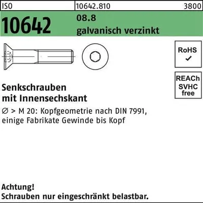 Produktbild von Reyher  7991 I6KT.Senk Schrauben 4x30 galv. verzinkt Güte 8.8 (500 Stück)