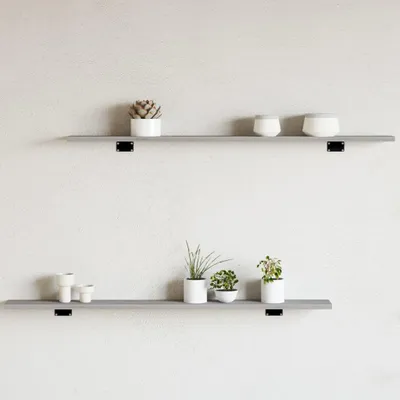 Obrázek produktu pro Nástěnné police 4 ks šedé sonoma 40x50x1,5 cm kompozitní dřevo šedá sonoma 4 / 100 x 10 x 1.5 cm