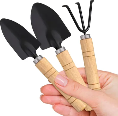 Obrázek produktu pro Zahradní lopatka, malá lopatka, zahradní nářadí, 3dílná sada zahradního nářadí, malý zahradní hrábě