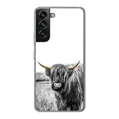 Produktbild von MuchoWow® Handyhülle Schutzhülle Hülle für Samsung Galaxy S22 Schottischer Highlander - Gold - Schwarz - Weiß Silikon Softcase Handy Hülle - Mobiltelefonhülle
