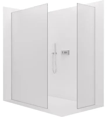 Immagine prodotto di CERANO - Box doccia Walk-in Crystal T L/P - 8 mm - sistema senza montanti - cromo, vetro smerigliato - 150x130x200 cm
