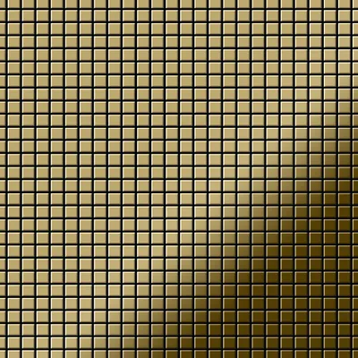 Produktbild von Mosaik Fliese massiv Metall Titan hochglänzend gold 1,6mm stark Glomesh-Ti-GM