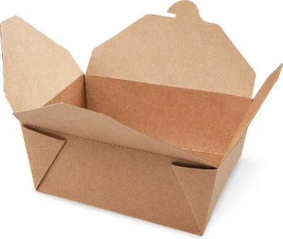 Produktbild von 50 Braune Faltboxen Asiaboxen 172x142x65 mm 1400ml Foodboxen Pommesboxen