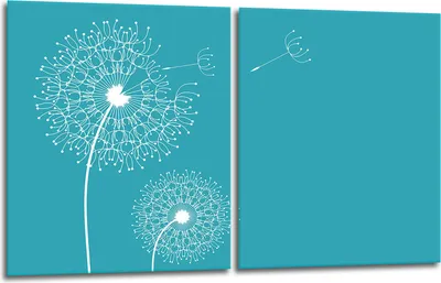 Produktbild von Herdabdeckplatten 2x40x52 Glaskeramikfeld 2-Teilig Glas Spritzschutz Blume