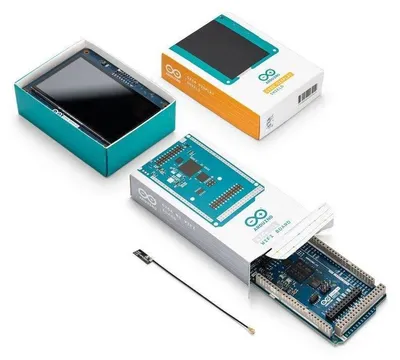 Produktbild von Arduino GIGA Display Bundle, GIGA R1 WiFi, Touchscreen, digitales Mikrofon, 6-Achsen-IMU, IoT