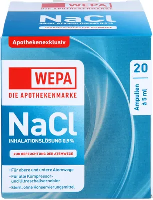 Produktbild von WEPA NaCl Inhalationslösung 0,9 % zur Befeuchtung der Atemwege, 20 St. Ampullen