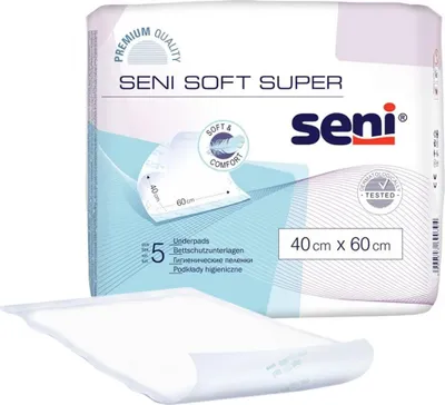 Produktbild von Saugfähige Matratzenauflage 40 cm x 60 cm, Seni Soft Super, 5 Stück