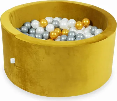 Immagine prodotto di Piscina di palline 300 pezzi 90x40 Velluto Oro: oro, argento, perla