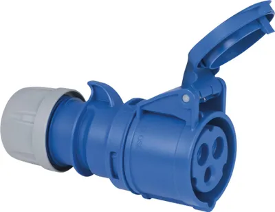 Produktbild von PCE CEE 16 A/240 V - 3P Plug female Blau - IP44
