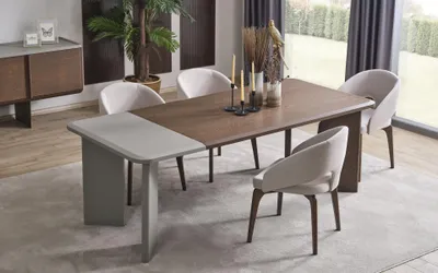 Produktbild von Moderne Essgruppe Designer Esstisch 4x Stühle 5tlg Stilvoller Set Neu