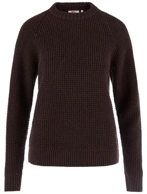 Produktbild von Fjällräven Damen Övik Waffle Knit Pullover Black Oak M