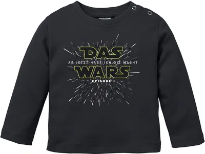 Produktbild von Baby Langarmshirt Babyshirt Babyshirt Das Wars ab jetzt hab ich die Macht Episode 1 Jungen Mädchen Shirt Moonworks® schwarz 80/86 (10-15 Monate)