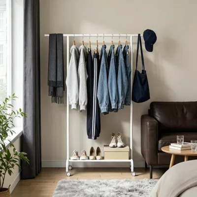 Produktbild von Kleiderständer mit Rädern,Offener Kleiderschrank,Kleiderständer(nur mit Kleiderständer)