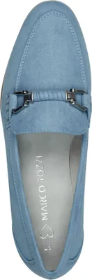 Produktbild von MARCO TOZZI Damen Slipper eleganter Penny Loafer mit Zierspange 2-24237-44, Größe:39 EU, Farbe:Blau