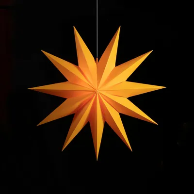 Produktbild von Sterntaler Dekostern | Weihnachtsstern | Kunststoff | 11-Zacker | Faltstern | 100cm | Außen | Glühbirne | Netzstecker, Farbe:gelb
