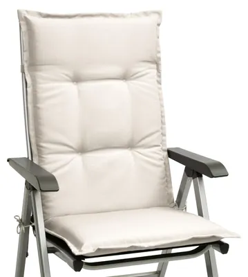 Image de Beautissu Ensemble de chaises à dossier haut Base HL Coussins d'assise, 120x50x6cm Naturel