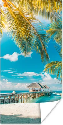 Produktbild von MuchoWow® Poster Tropisch - Strand - Palme 75x150 cm - Dekoration für die Wände
