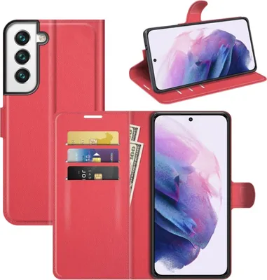 Produktbild von König Design Hülle kompatibel mit Samsung Galaxy S22 5G Kunstleder Handyhülle - Handy Case Rot