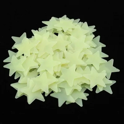 Productafbeelding van Glow in the Dark Sterren - Lichtgevende Stickers - Kinderkamer Decoratie - Absorbeert Licht - 100 stuks - Groen