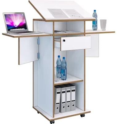 Obrázok produktu pre Drevený rečnícky pult Rečnícky pult vysoký stôl kolieska Salia