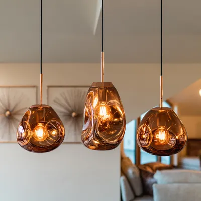 Obrázok produktu pre Nova Luce LAVA závesné svetlo E27 meď 120x25cm stmievateľné 9190401