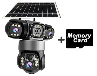 Image de Caméra de surveillance, résolution 15MP, alimentée par énergie solaire, caméra WiFi avec carte mémoire