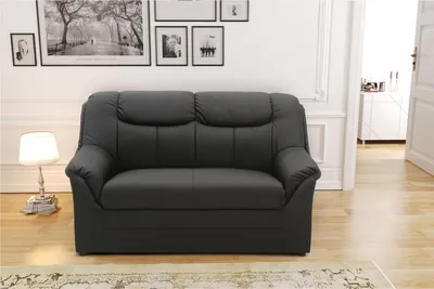 Produktbild von DOMO Collection Sofa Berlin FK, 2 Sitzer Couch mit Federkernpolsterung, 2er Couchgarnitur 143 x 90 x 89 cm (BxTxH), schwarz