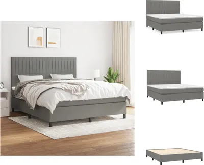 Produktbild von vidaXL Boxspringbett mit Matratze Dunkelgrau 180x200 cm Stoff -  Betten & Bettgestelle