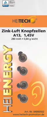Produktbild von Zink-Luft Kopfzellen 4er-Pack